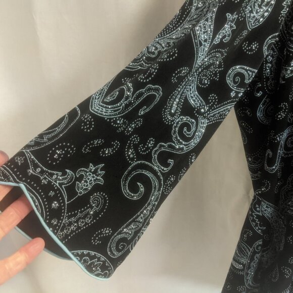 Alex Evenings Size 3X Two-Piece Top Black and Teal - Picture 4 of 16